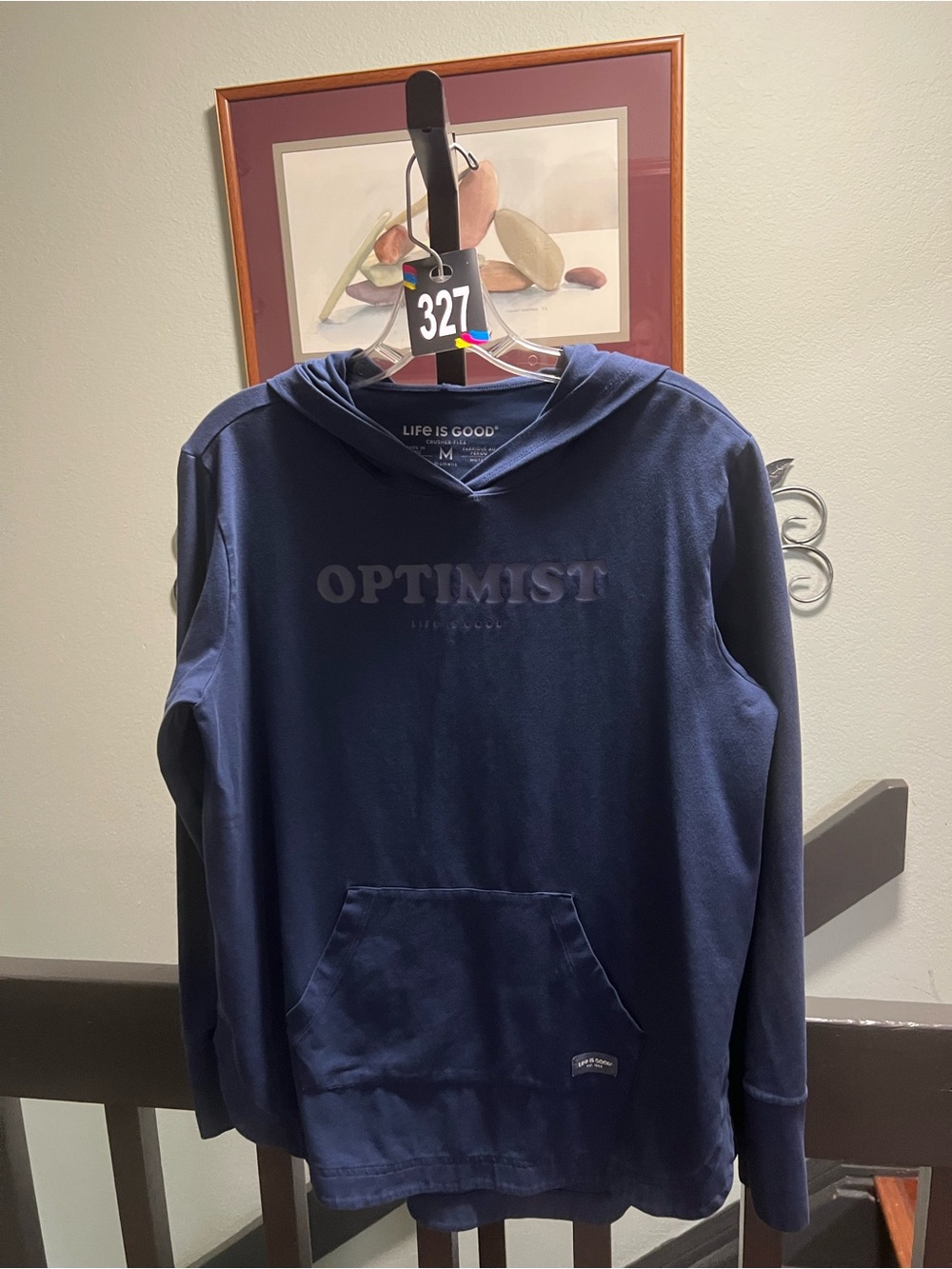 Life Is Good Navy Blue 'Optimist' Pullover Hoodie Medium #327